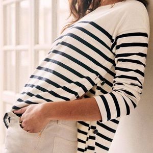 Sezane Noan Marinière - Size XS - Écru/Navy